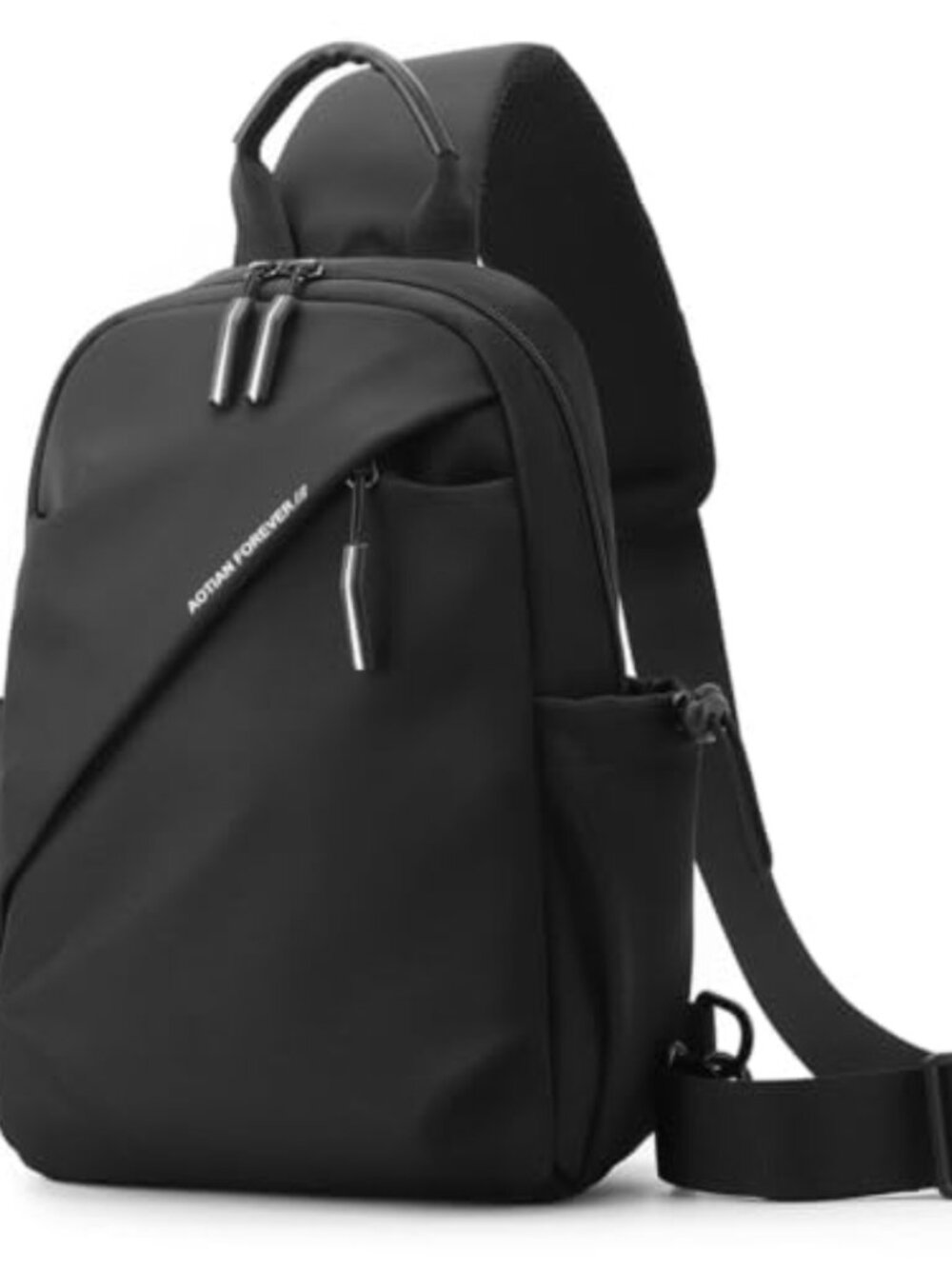 Nylon Sling Crossbody Bag Water Resistant 3-in-1 Adjustable Strap 7 Pockets